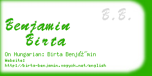 benjamin birta business card